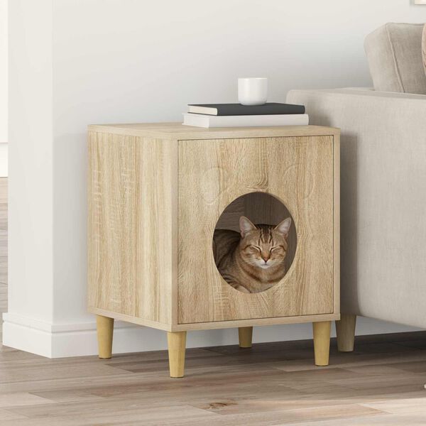 vidaXL Katzenhaus Sonoma 42,5 x 40 x 53 cm Holzwerkstoff