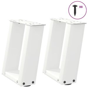 vidaXL Couchtischbeine U-Form 2 Stk. Wei&szlig; 30x(30-31) cm Stahl