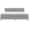 vidaXL Boxspringbett mit Matratze Hellgrau 180 x 200 cm Stoff