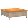 vidaXL Gartentisch Beige 70x70x25 cm Rattan und Akazienholz