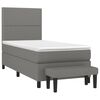 vidaXL Boxspringbett mit Matratze Dunkelgrau 80x200 cm Stoff