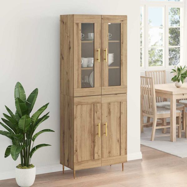 vidaXL Highboard 2 pcs Artisan-Eiche Holzwerkstoff