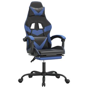 vidaXL Gaming-Stuhl mit Fu&szlig;st&uuml;tze Schwarz und Blau Kunstleder