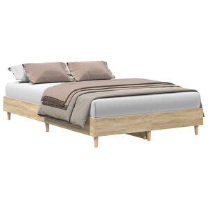 vidaXL Bettgestell ohne Matratze Sonoma-Eiche 120x200 cm Holzwerkstoff