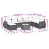 vidaXL 8-tlg. Garten-Sofagarnitur mit Kissen Braun Poly Rattan