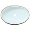 vidaXL Aufsatzwaschbecken Grau und Blau Oval 59x40x15 cm Keramik