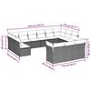 vidaXL 13-tlg. Garten-Sofagarnitur mit Kissen Hellgrau Poly Rattan