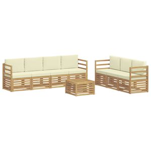 vidaXL Sofagarnituren 8 stk. Wei&szlig; und Creme Polyester