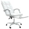 vidaXL Bürostuhl mit Liegefunktion Weiß Kunstleder