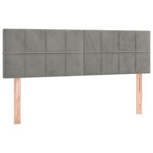 vidaXL Kopfteile Hellgrau 144x5x78/88 cm Samt