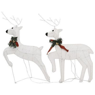 vidaXL Rentier mit Schlitten Weihnachtsdekoration 100LEDs Outdoor Weiß