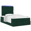 vidaXL Ottoman-Bett mit Matratzen & LEDs Dunkelgr&uuml;n 120x200 cm Samt