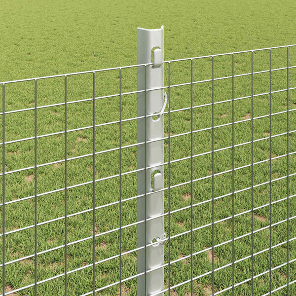 vidaXL Zaun mit Pfosten Silber 1,2 x 50 m Stahl