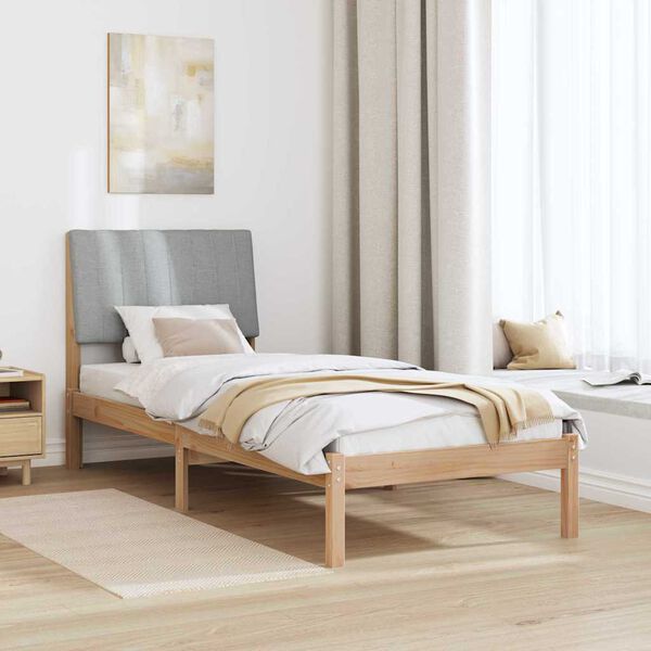 vidaXL Bettrahmen mit Kopfteil Braun 75 x 190 cm Massives Kiefernholz