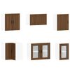 vidaXL 11tlg. K&uuml;chenschrank-Set Porto Braun Eichen-Optik Holzwerkstoff