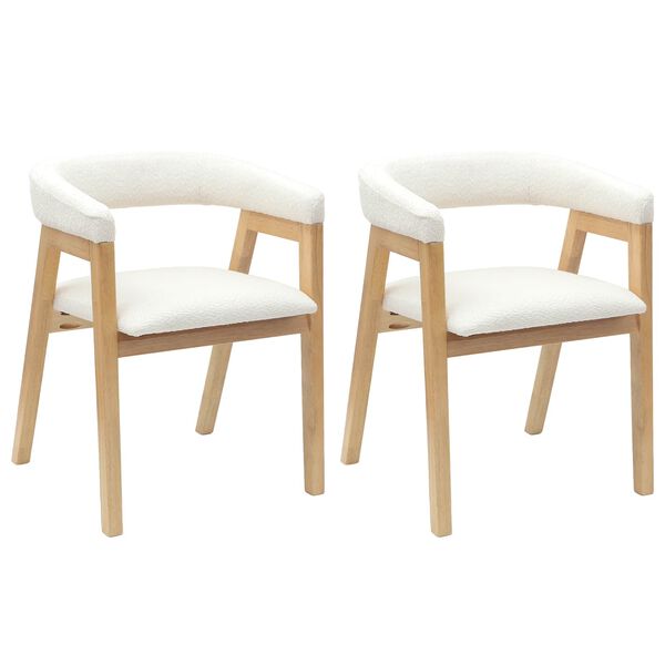 vidaXL Esszimmerst&uuml;hle 2 pcs Natur 54 x 57 x 73 cm Massives Gummiholz
