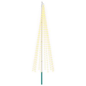 vidaXL Weihnachtsbaum-Lichterkette mit Erdspie&szlig; und Fahnenmast 300 cm