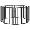 vidaXL Hundetor 8 pcs Schwarz 60 x 80 cm Verzinkter Stahl