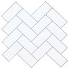 vidaXL Fischgr&auml;tenfliese 50 pcs Wei&szlig; Grau 30 x 30 cm