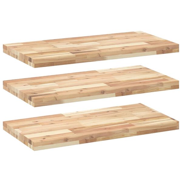 vidaXL Schweberegale 3 Stk. 100x40x4 cm Massivholz Akazie Unbehandelt