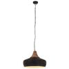 vidaXL H&auml;ngelampe Industrie-Stil Schwarz Eisen & Massivholz 35 cm E27