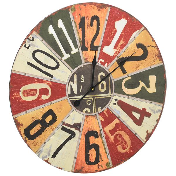 vidaXL Wanduhr Mehrfarbig 60 cm MDF