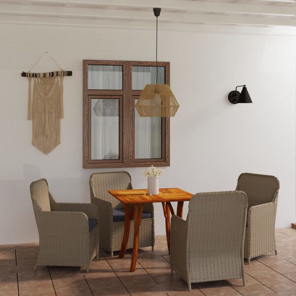 vidaXL 5-tlg. Garten-Essgruppe Braun