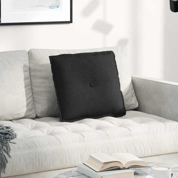 vidaXL R&uuml;ckenkissen Schwarz 50 x 19 x 45 cm Stoff