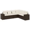 vidaXL 6-tlg. Garten-Sofagarnitur mit Kissen Braun Poly Rattan