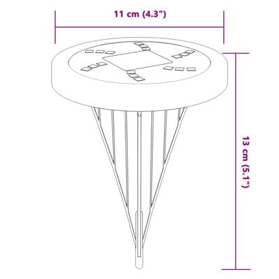 vidaXL Solar-Bodenleuchten mit Erdspieß 4 Stk. Warmweiß