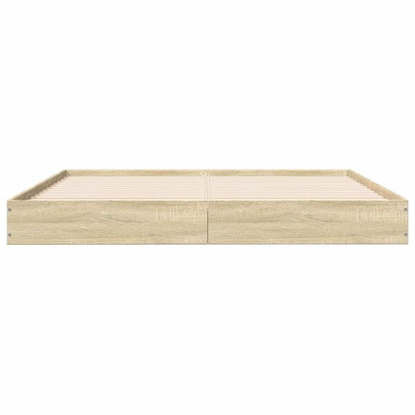 vidaXL Bettgestell ohne Matratze Sonoma-Eiche 150x200 cm Holzwerkstoff