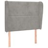 vidaXL Kopfteil mit Ohren Hellgrau 93x23x118/128 cm Samt