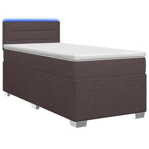 vidaXL Boxspringbett mit Matratze und LED Dunkelbraun 90 x 190 cm