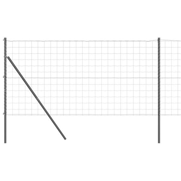 vidaXL Zaun mit Pfosten Grau 1,4 x 10 m Stahl und PVC