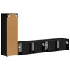 vidaXL TV-Schrankset Wandmontiert 3 pcs Schwarz Holzwerkstoff