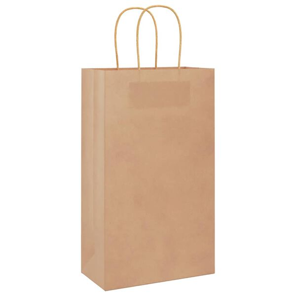 vidaXL Papiertragetaschen 250 Stk. mit Henkeln Braun 21x11x36 cm
