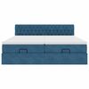vidaXL Ottoman-Bett mit Matratzen & LEDs Dunkelblau 180x200 cm Samt