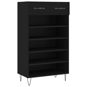 vidaXL Schuhschrank Schwarz 60x35x105 cm Holzwerkstoff