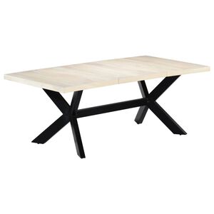 vidaXL Esstisch Wei&szlig; 200&times;100&times;75 cm Massivholz Mango