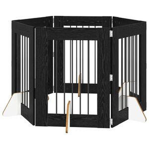 vidaXL Hundetor mit St&auml;ndern 6 pcs Schwarze Eiche 60 x 80 cm