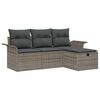 vidaXL Gartensofa-set mit Kissen mit Speicher 4 pcs Poly Rattan