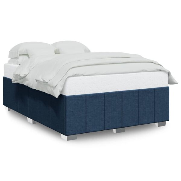 vidaXL Bettgestell ohne Matratze Blau 160x200 cm Stoff