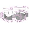 vidaXL Garten-Sofa-Set mit Kissen 8 pcs Schwarz Poly Rattan