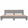 vidaXL Bettgestell Grau Sonoma 180x200 cm Holzwerkstoff und Metall