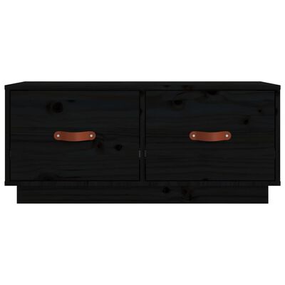 vidaXL TV-Schrank Schwarz 80x34x35 cm Massivholz Kiefer