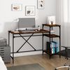 vidaXL Schreibtisch mit Regal R&auml;uchereiche 135x50x90 cm Holzwerkstoff
