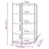 vidaXL Eckregal mit 5 B&ouml;den Silbern Stahl & Holzwerkstoff