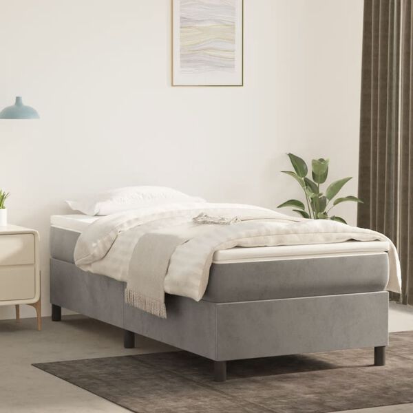 vidaXL Boxspringbettgestell Hellgrau 80x200 cm Samt