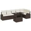 vidaXL Gartensofa-set 7 stk. Braun und Creme Poly-Rattan