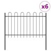 vidaXL Gartenzaun 6 pcs Grau 10,2 x 1,2 m Pulverbeschichteter Stahl